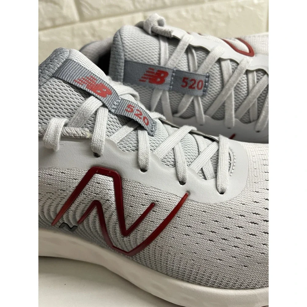 New Balance 520 V8 Men's Size 8 Lightweight Running Shoe Grey/Red